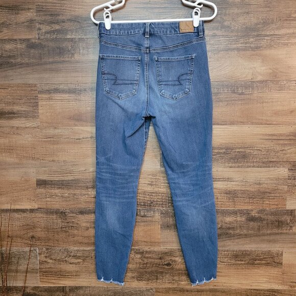 American Eagle Jeans 6 R Dream Jean Hi Rise Curvy Tummy Control Ripped Stretch - Picture 2 of 12